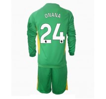 Manchester United Andre Onana #24 Bramkarskie Koszulka Trzecia dzieci 2024-25 Długi Rękaw (+ krótkie spodenki)